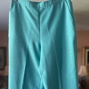 NWOT Alfred Dunner Classic Look Turquoise Pull On Slacks Sz 12